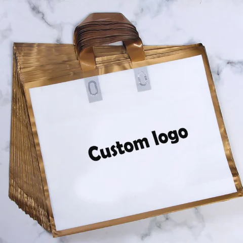 Loop Handle Bag with Gold Edge Printing